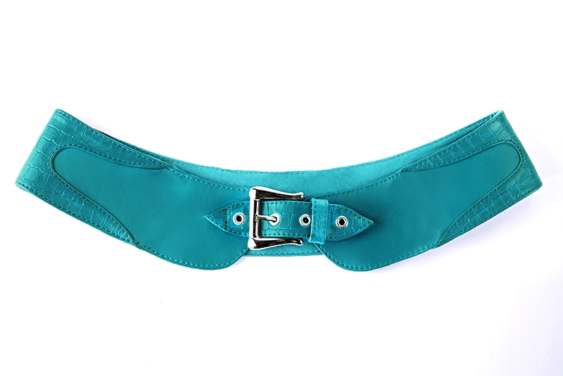 Dress small handbag in turquoise blue leather - Rear view
